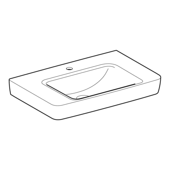 Geberit Waschtisch Renova Plan 75x48cm, HL mi, o Ü, Abl, we. K-Tect