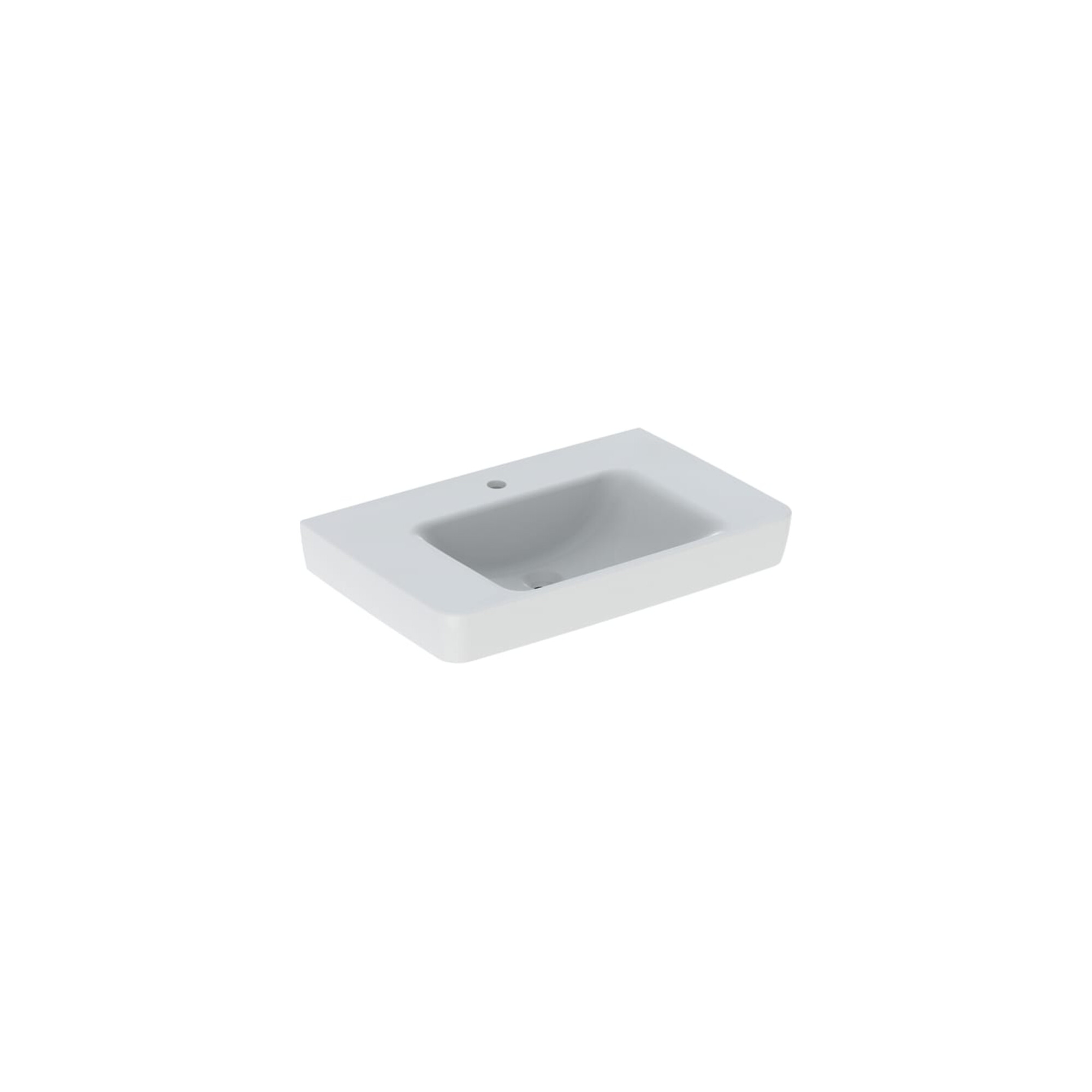Geberit Waschtisch Renova Plan 75x48cm, HL mit., o. ÜL, Ablagefl., we.