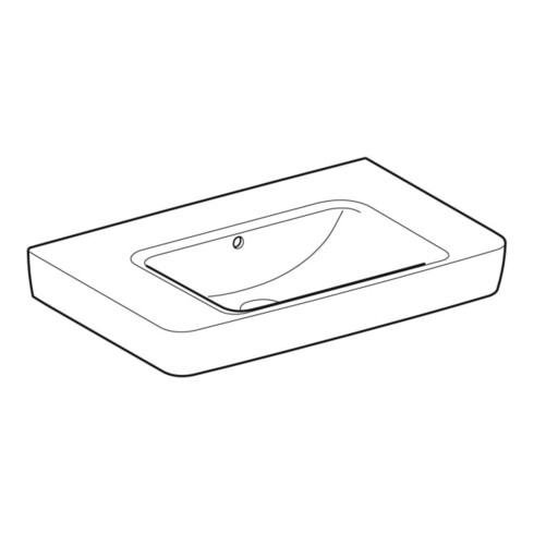 Geberit Waschtisch Renova Plan 75x48cm, o. Hahnl., m ÜL, Ablagefl., we.