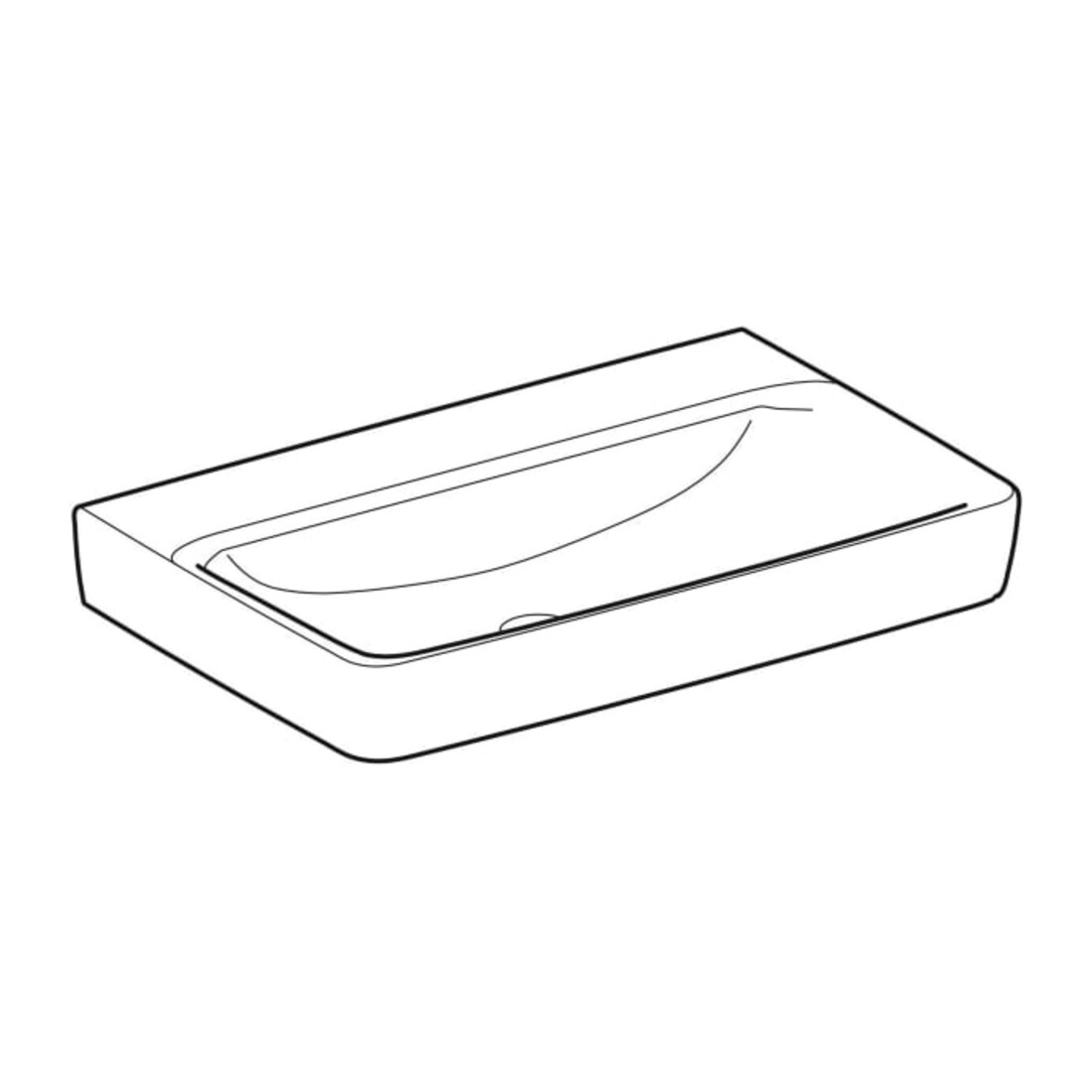 Geberit Waschtisch Renova Plan 75x48cm, o. Hahnl., o. ÜL, weiß KeraTect