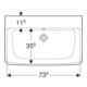 Geberit Waschtisch Renova Plan 75x48cm, o. Hahnloch, mit Überlauf, weiß-5