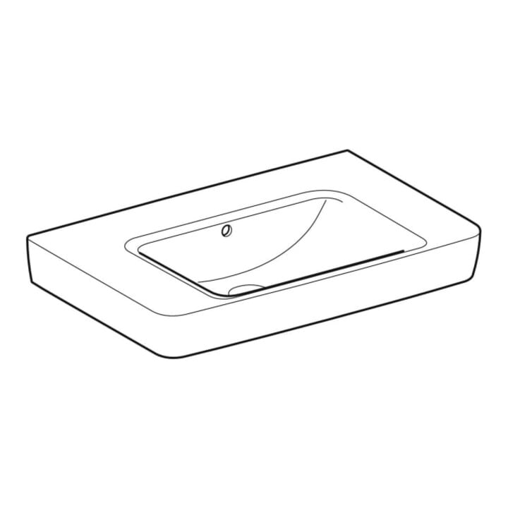 Geberit Waschtisch Renova Plan 75x48cm, o HL, m Ü, Abl, we. K-Tect