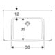 Geberit Waschtisch Renova Plan 75x48cm, o HL, m Ü, Abl, we. K-Tect