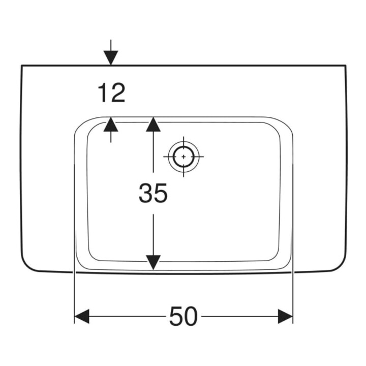 Geberit Waschtisch Renova Plan 75x48cm, o HL, o Ü, Abl, we. K-Tect