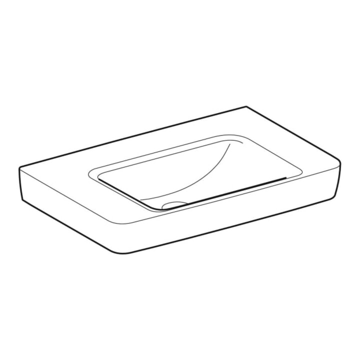 Geberit Waschtisch Renova Plan 75x48cm, o HL, o Ü, Abl, we. K-Tect