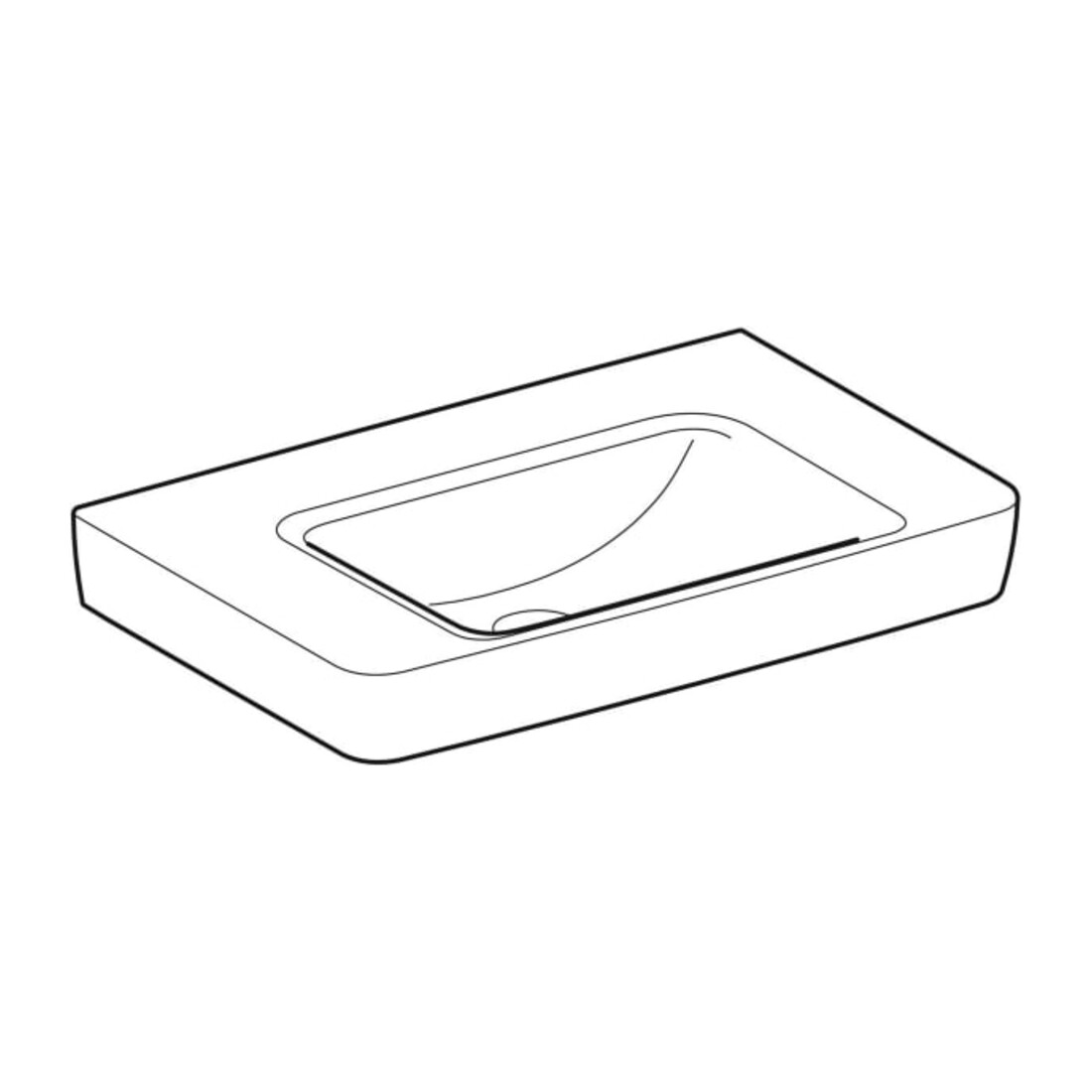 Geberit Waschtisch Renova Plan 75x48cm, o HL, o Ü, Abl, we. K-Tect