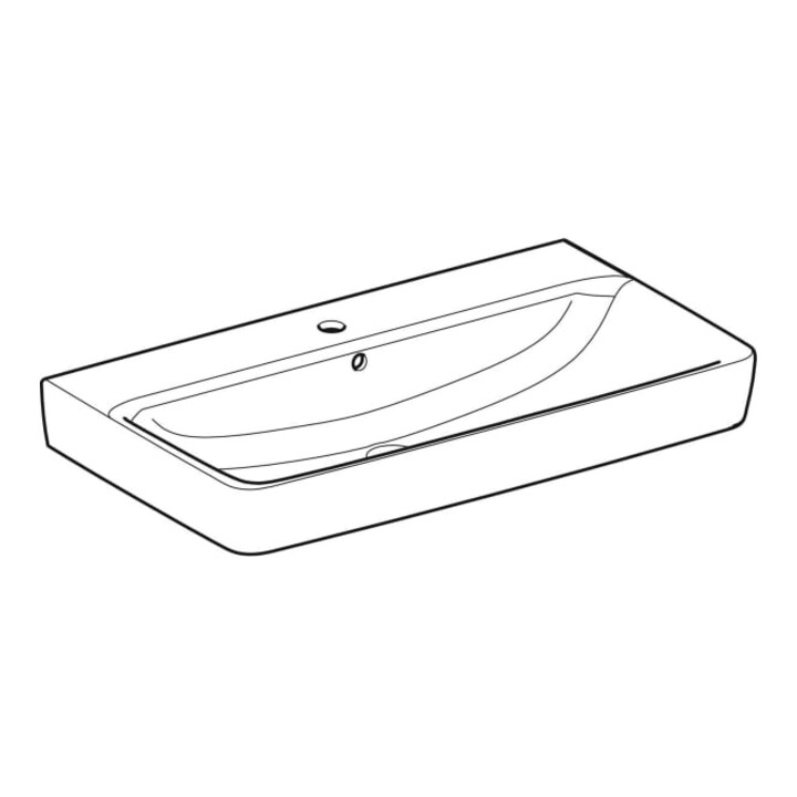 Geberit Waschtisch Renova Plan 85x48cm, Hahnl. mit., m ÜL, we. KeraTect