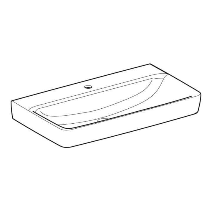 Geberit Waschtisch Renova Plan 85x48cm, Hahnl. mit., o. ÜL, we. K-Tect