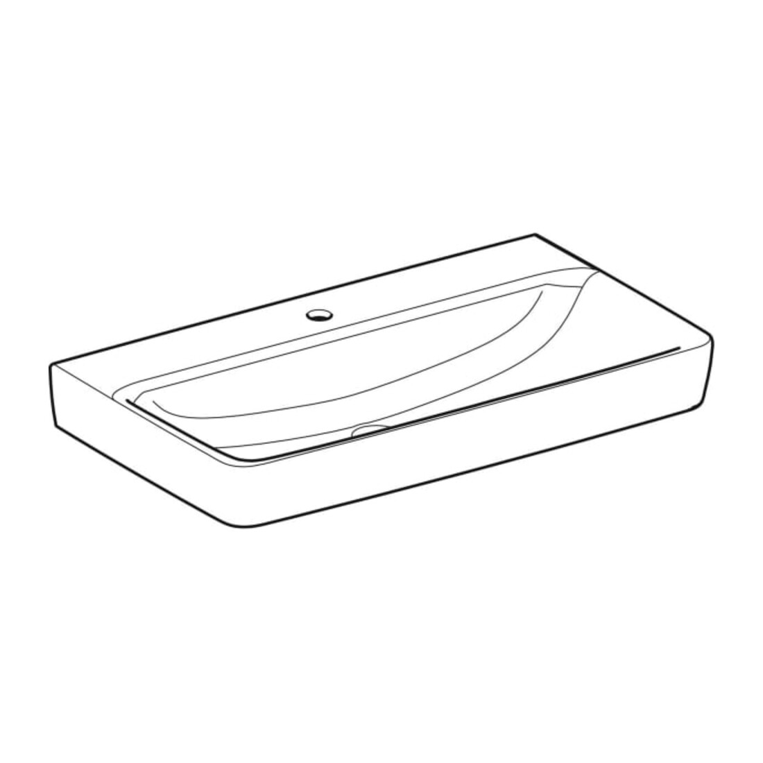 Geberit Waschtisch Renova Plan 85x48cm, Hahnl. mit., o. ÜL, we. K-Tect
