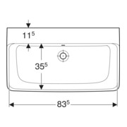 Geberit Waschtisch Renova Plan 85x48cm, o. Hahnl., m ÜL, weiß KeraTect-5