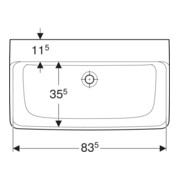 Geberit Waschtisch Renova Plan 85x48cm, o. Hahnl., o. ÜL, weiß KeraTect-4