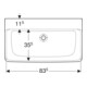 Geberit Waschtisch Renova Plan 85x48cm, o. Hahnl., ohne Überlauf, weiß-4