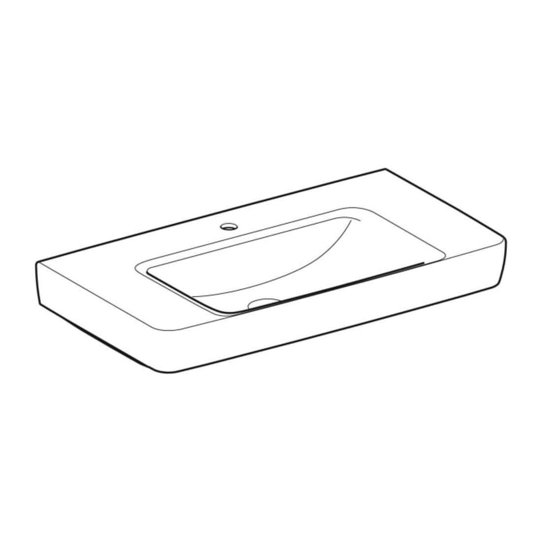 Geberit Waschtisch Renova Plan 90x48cm, HL mi, o Ü, Abl, we. K-Tect