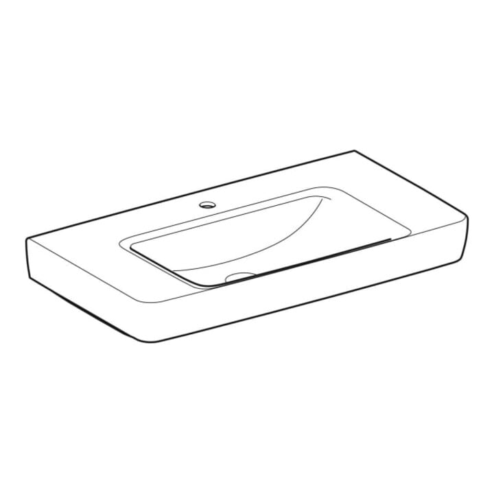 Geberit Waschtisch Renova Plan 90x48cm, HL mit., o. ÜL, Ablagefl., we.
