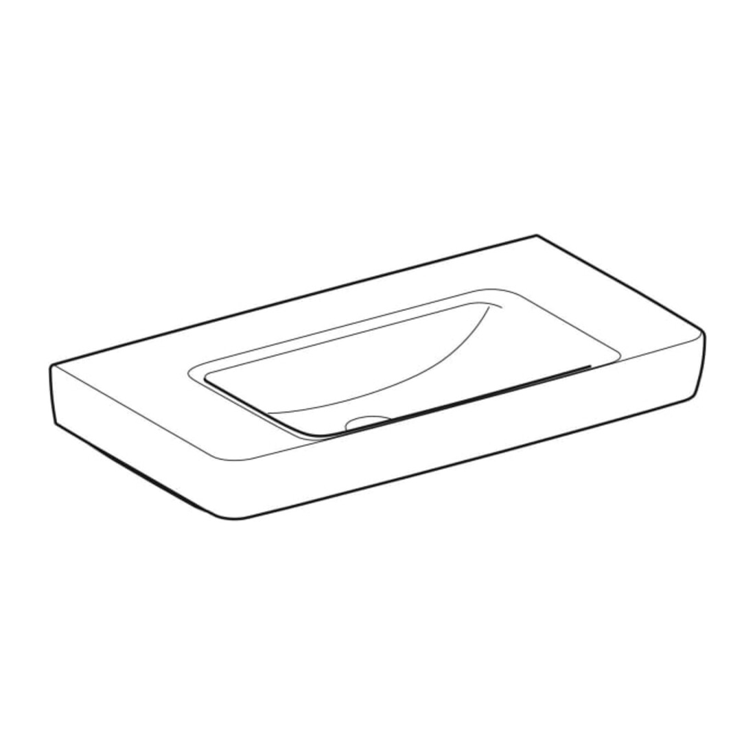 Geberit Waschtisch Renova Plan 90x48cm, o Hahnl., o. ÜL, Ablagefl., we.