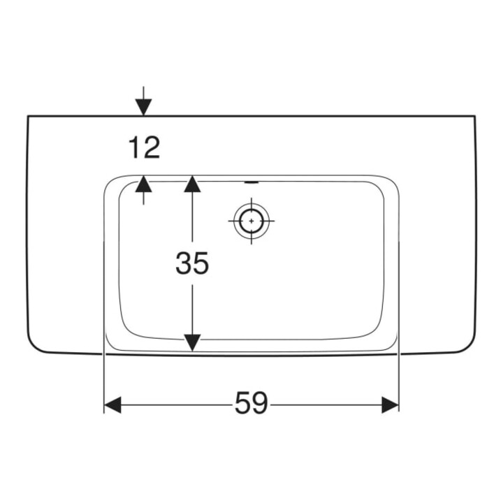 Geberit Waschtisch Renova Plan 90x48cm, o HL, m Ü, Abl, we. K-Tect