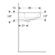 Geberit Waschtisch Renova Plan 90x48cm, o HL, m Ü, Abl, we. K-Tect