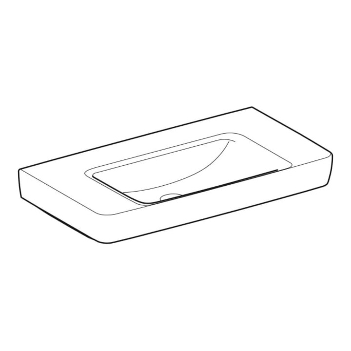 Geberit Waschtisch Renova Plan 90x48cm, o HL, o Ü, Abl, we. K-Tect