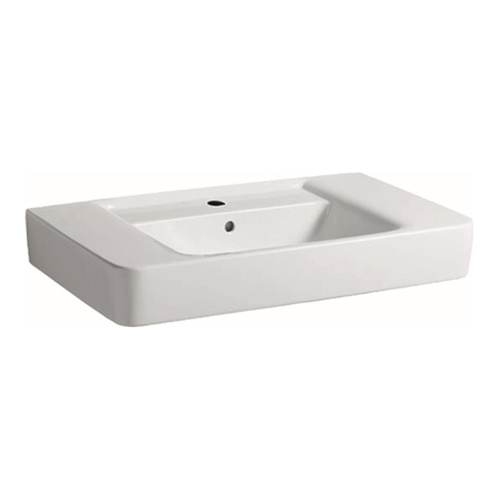Geberit Waschtisch RENOVA PLAN mit Ablagefläche, Hahnloch und Überlauf 850 x 480 mm weiß
