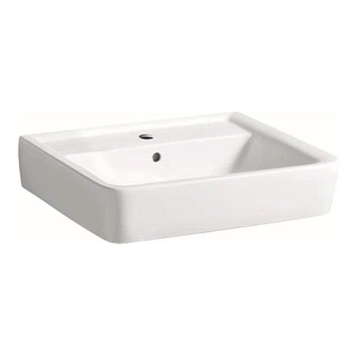 Geberit Waschtisch RENOVA PLAN mit Hahnloch, mit Überlauf 600 x 480 mm weiß