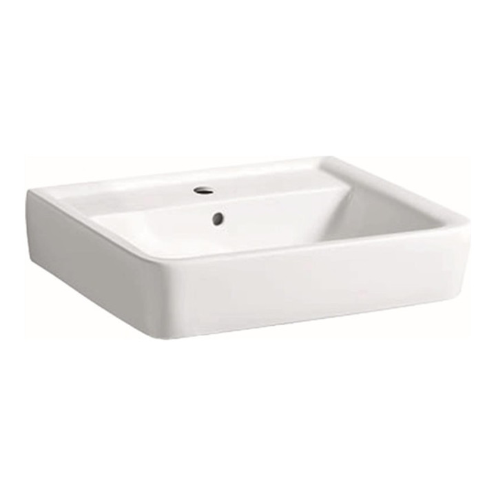 Geberit Waschtisch RENOVA PLAN mit Hahnloch, mit Überlauf 650 x 480 mm weiß