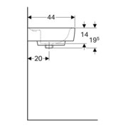 Geberit Waschtisch RENOVA PLAN mit Hahnloch, ohne Überlauf 550 x 440 mm weiß-2