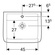 Geberit Waschtisch RENOVA PLAN mit Hahnloch, ohne Überlauf 550 x 440 mm weiß-4