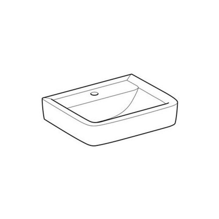 Geberit Waschtisch RENOVA PLAN mit Hahnloch, ohne Überlauf 550 x 440 mm weiß
