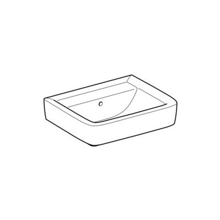Geberit Waschtisch RENOVA PLAN ohne Hahnloch, mit Überlauf 550 x 440 mm weiß