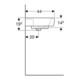 Geberit Waschtisch RENOVA PLAN ohne Hahnloch, mit Überlauf 550 x 440 mm weiß