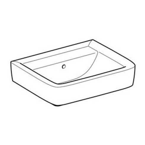 Geberit Waschtisch RENOVA PLAN ohne Hahnloch, mit Überlauf 550 x 440 mm weiß