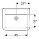 Geberit Waschtisch RENOVA PLAN ohne Hahnloch, ohne Überlauf 550 x 440 mm weiß-5