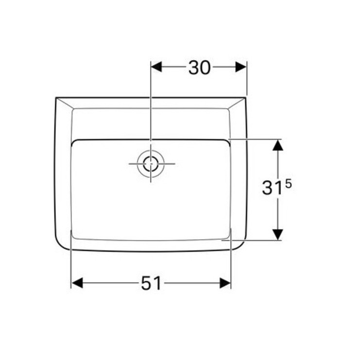 Geberit Waschtisch RENOVA PLAN ohne Hahnloch, ohne Überlauf 600 x 480 mm weiß