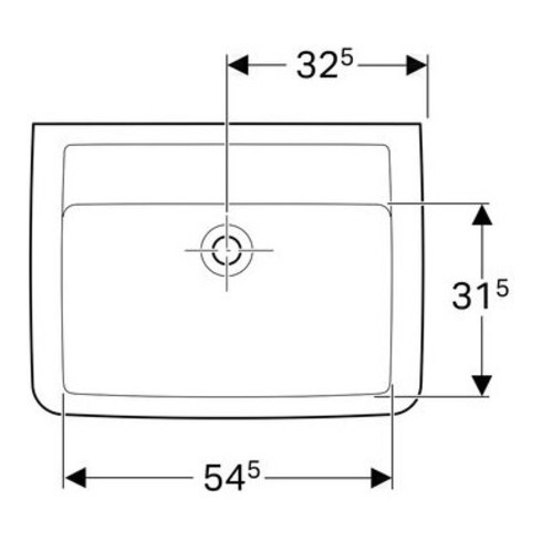 Geberit Waschtisch RENOVA PLAN ohne Hahnloch, ohne Überlauf 650 x 480 mm weiß