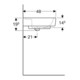 Geberit Waschtisch RENOVA PLAN ohne Hahnloch, ohne Überlauf 650 x 480 mm weiß