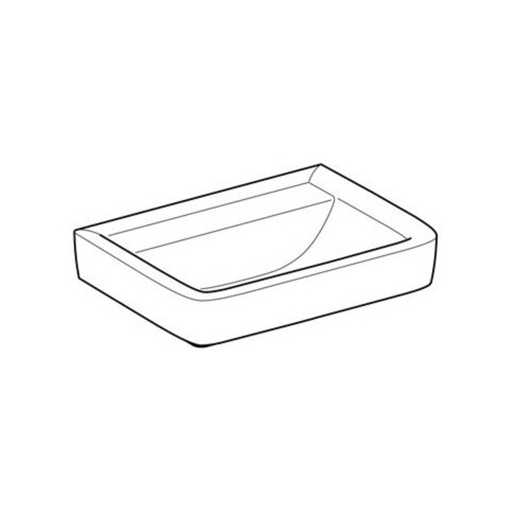 Geberit Waschtisch RENOVA PLAN ohne Hahnloch, ohne Überlauf 650 x 480 mm weiß