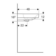 Geberit Waschtisch SMYLE 1200 x 480 mm, mit zwei Hahnlöchern, mit Überlauf weiß-2