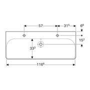 Geberit Waschtisch SMYLE 1200 x 480 mm, mit zwei Hahnlöchern, mit Überlauf weiß-5
