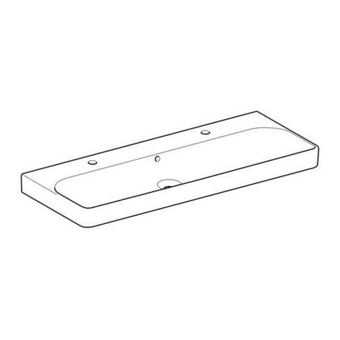 Geberit Waschtisch SMYLE 1200 x 480 mm, mit zwei Hahnlöchern, mit Überlauf weiß