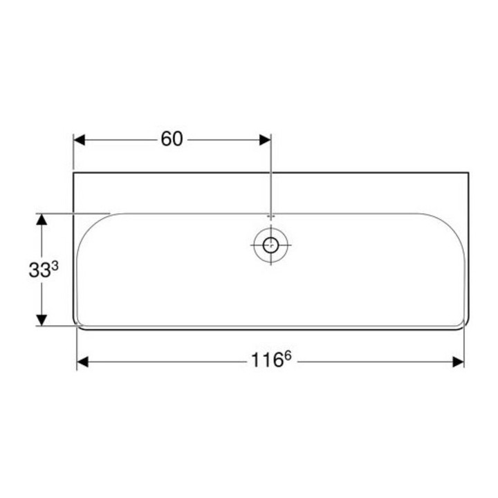 Geberit Waschtisch SMYLE 1200 x 480 mm, ohne Hahnloch, mit Überlauf weiß