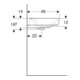Geberit Waschtisch Smyle 55x48cm, we., mit Hahnloch, mit Überlauf
