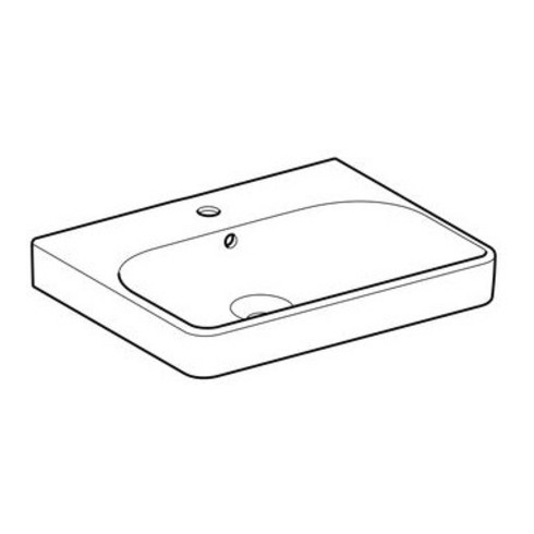 Geberit Waschtisch SMYLE 600 x 480 mm, mit Hahnloch, mit Überlauf weiß