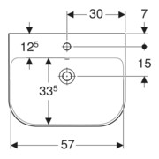 Geberit Waschtisch Smyle 60x48cm, we., mit Hahnloch, mit Überlauf-4