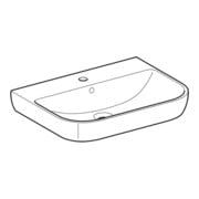 Geberit Waschtisch Smyle 65x48cm, we., mit Hahnloch, mit Überlauf-2