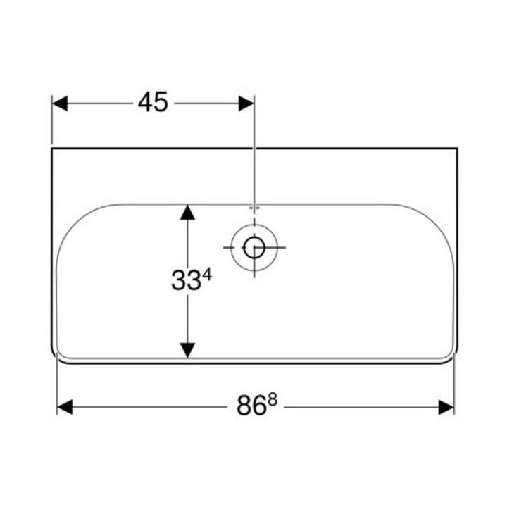 Geberit Waschtisch SMYLE 900 x 480 mm, ohne Hahnloch, mit Überlauf weiß