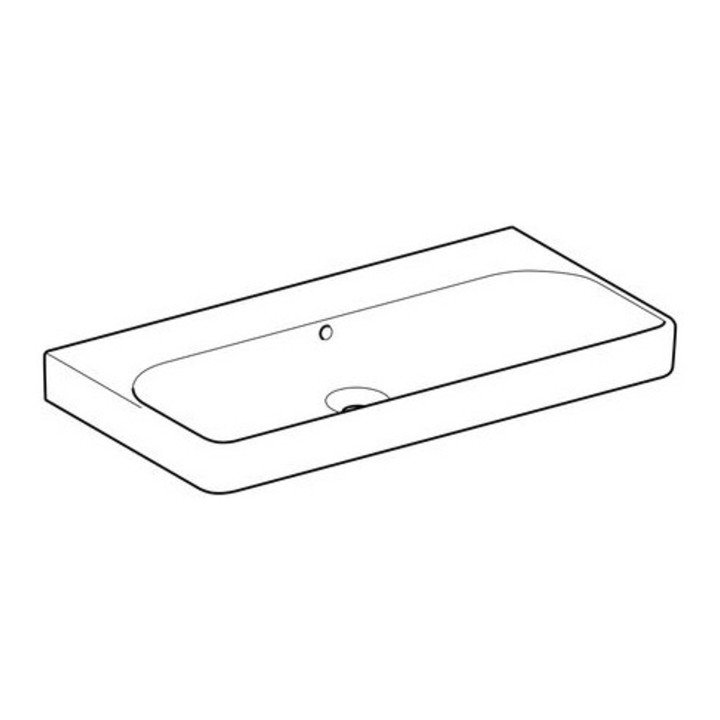 Geberit Waschtisch SMYLE 900 x 480 mm, ohne Hahnloch, mit Überlauf weiß