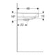 Geberit Waschtisch Smyle Square 120x48cm, Hahnl. li + re, m ÜL, weiß