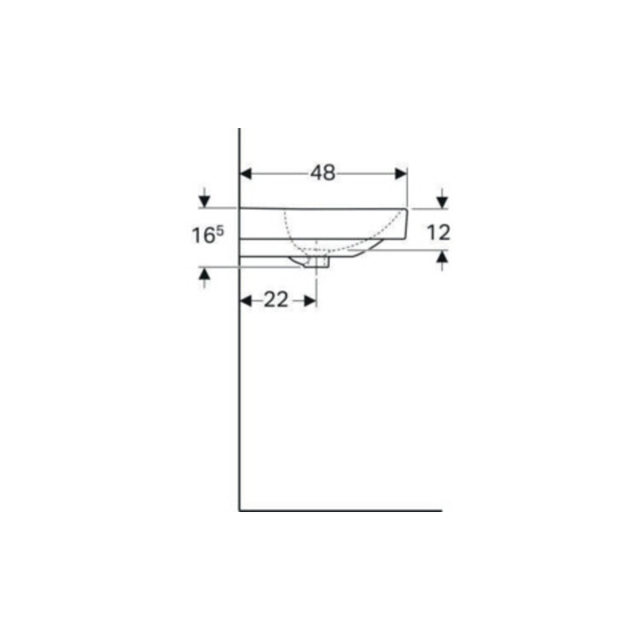 Geberit Waschtisch Smyle Square 120x48cm, Hahnl. li + re, m ÜL, weiß