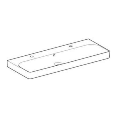 Geberit Waschtisch Smyle Square 120x48cm, Hahnl. li + re, m ÜL, weiß