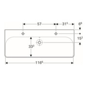 Geberit Waschtisch Smyle Square 120x48cm, Hahnl. li + re, m ÜL, weiß-4